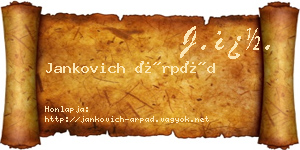 Jankovich Árpád névjegykártya