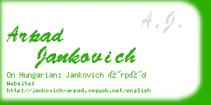 arpad jankovich business card